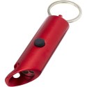 Flare latarka LED i otwieracz do butelek z łańcuchem do kluczy wykonany z aluminium IPX z recyklingu czerwony (10457421)