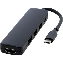 Loop adapter multimedialny USB 2.0-3.0 z portem HDMI wykonany z tworzyw sztucznych pochodzących z recyklingu z certyfikatem R cz