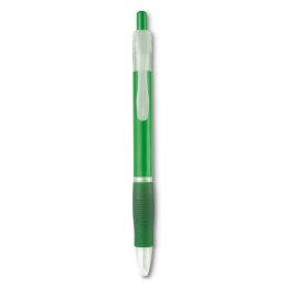 Długopis z gumowym uchwytem przezroczysty zielony (KC6217-24)