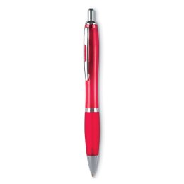 Długopis z miękkim uchwytem przezroczysty czerwony (KC3314-25)