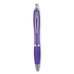 Długopis z miękkim uchwytem przezroczysty fioletowy (KC3314-32)