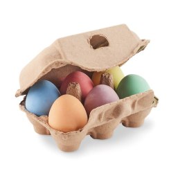 6 kredowych jajek w pudełku beżowy (MO6479-13)