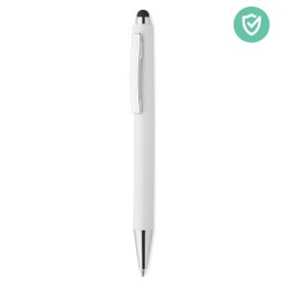 Antybakt. długopis z rysikiem biały (MO6153-06)