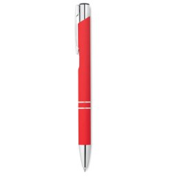 Długopis z gumowym wykończenie czerwony (MO8857-05)