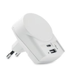 Ładowarka Euro USB (AC) biały (MO6883-06)