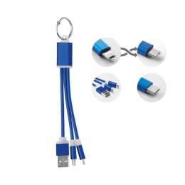 Brelok z kabelkami ładującymi niebieski (MO9292-37)