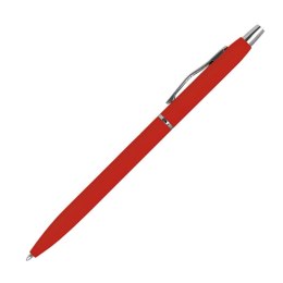 Długopis metalowy, gumowany kolor Czerwony