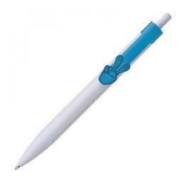 Długopis plastikowy CrisMa Smile Hand kolor Turkusowy
