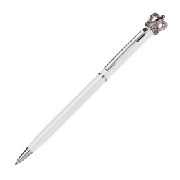 Długopis metalowy z koroną kolor Biały