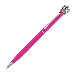 Długopis metalowy z koroną kolor Różowy