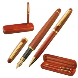 Zestaw piśmienny długopis i pióro wieczne OXFORD kolor brązowy
