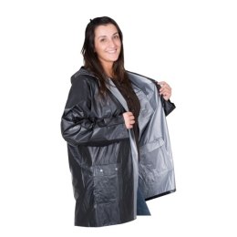 Dwustronny płaszcz przeciwdeszczowy NANTERRE kolor srebrno-czarny