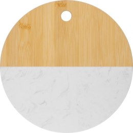 Deska kuchenna bambusowa z marmurem SAN DIEGO kolor biały