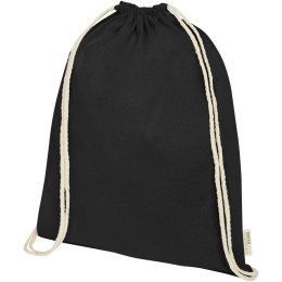 Orissa plecak ściągany sznurkiem z bawełny organicznej z certyfikatem GOTS o gramaturze 100 g/m² czarny (12049090)