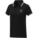 Damska koszulka polo Amarago z kontrastowymi paskami i krótkim rękawem czarny (38109902)