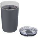 Szklany kubek Bello o pojemności 420 ml z zewnętrzną ścianką z plastiku z recyklingu szary (10067582)