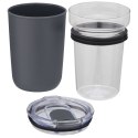 Szklany kubek Bello o pojemności 420 ml z zewnętrzną ścianką z plastiku z recyklingu szary (10067582)