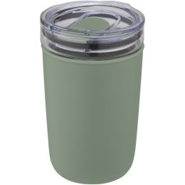 Szklany kubek Bello o pojemności 420 ml z zewnętrzną ścianką z plastiku z recyklingu zielony melanż (10067562)
