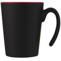 Kubek ceramiczny Oli o pojemności 360 ml z uchwytem czerwony, czarny (10068721)