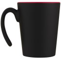 Kubek ceramiczny Oli o pojemności 360 ml z uchwytem czerwony, czarny (10068721)