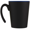 Kubek ceramiczny Oli o pojemności 360 ml z uchwytem niebieski, czarny (10068752)