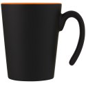 Kubek ceramiczny Oli o pojemności 360 ml z uchwytem pomarańczowy, czarny (10068731)