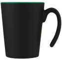 Kubek ceramiczny Oli o pojemności 360 ml z uchwytem zielony, czarny (10068761)