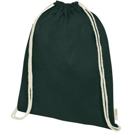 Plecak ściągany sznurkiem Orissa z bawełny organicznej z certyfikatem GOTS o gramaturze 140 g/m² ciemnozielony (12061264)