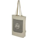 Pheebs torba na zakupy o pojemności 9 l z bawełny z recyklingu o gramaturze 150 g/m² i z przednią kieszenią piasek pustyni, czar