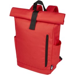 Byron plecak na laptopa 15,6 cala z tworzywa RPET z certyfikatem GRS z zawijanym zamknięciem, 18 l czerwony (12065921)