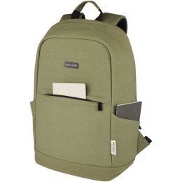 Joey 15,6-calowy plecak na laptopa z płótna z recyklingu z certyfikatem GRS o pojemności 18 l oliwkowy (12067760)